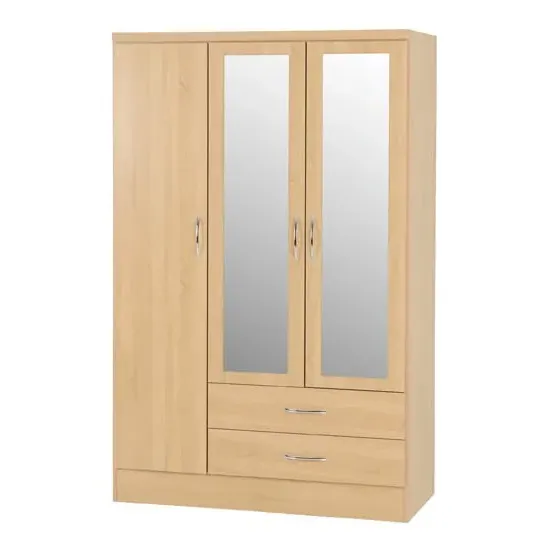 Mack 3 Door Wardrobe with 2 Drawers - Sonoma Oak