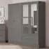 Mack 4 Door Wardrobe with 2 Drawers - Grey