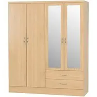 Mack 4 Door Wardrobe with 2 Drawers - Sonoma Oak