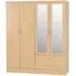 Mack 4 Door Wardrobe with 2 Drawers - Sonoma Oak