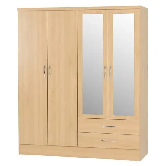 Mack 4 Door Wardrobe with 2 Drawers - Sonoma Oak