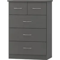 Mack 5-Drawer Chest - Grey, Wood alternate view