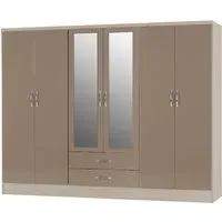 Mack 6-Door Wardrobe - Oak, Wood