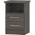 Mack Bedside Cabinet with 2 Drawers - Black, Wood