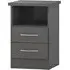 Mack Bedside Cabinet with 2 Drawers - Grey, Wood