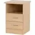 Mack Bedside Cabinet with 2 Drawers - Sonoma Oak, Wood