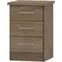 Mack Bedside Cabinet with 3 Drawers - Rustic Oak, Wood
