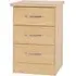 Mack Bedside Cabinet with 3 Drawers - Sonoma Oak, Wood