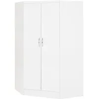 Mack Corner Wardrobe with 2 Doors - White Gloss