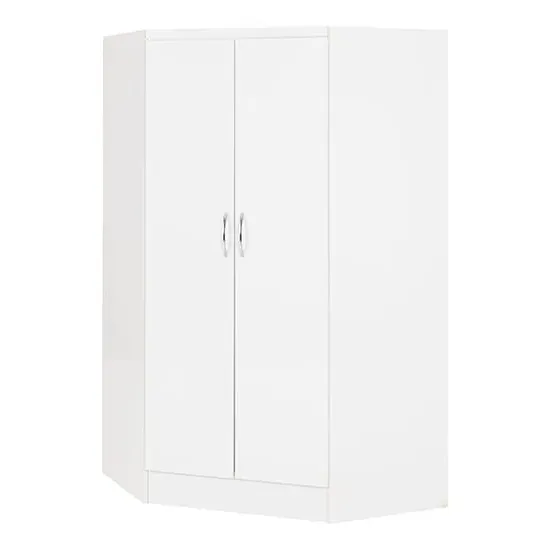 Mack Corner Wardrobe with 2 Doors - White Gloss