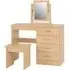 Mack Dressing Table Set with 4 Drawers - Sonoma Oak, Wood