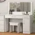 Mack Dressing Table Set with Gloss Front - White, Wood
