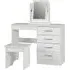 Mack Dressing Table Set with Mirror - White, Oak