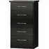 Mack Narrow Chest of 5 Drawers - Black Gloss, Wood