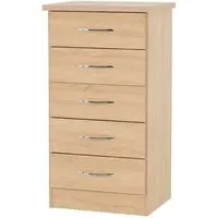 Mack Narrow Chest of 5 Drawers - Sonoma Oak