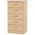 Mack Narrow Chest of 5 Drawers - Sonoma Oak