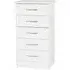 Mack Narrow Chest of 5 Drawers - White Gloss, Oak