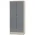 Mack Oak 2-Door Wardrobe - Grey, Oak