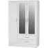 Mack Oak 3-Door Wardrobe with Drawers - White, Oak