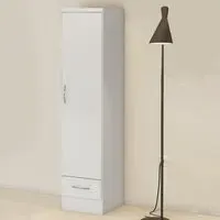 Mack Single Door Wardrobe - White, High Gloss