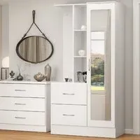 Mack Single Door Wardrobe - White, Wood