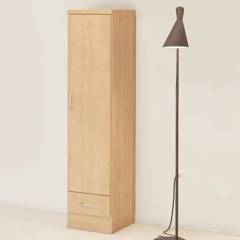 Mack Single Door Wardrobe with Drawer - Sonoma Oak