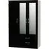 Mack Triple Door Wardrobe - Black, High Gloss