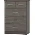 Mack Wide Chest of 5 Drawers - Black