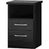 Mack Wooden Bedside Cabinet with 2 Drawers - Black Gloss