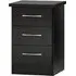 Mack Wooden Bedside Cabinet with 3 Drawers - Black