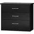 Mack Wooden Chest of 3 Drawers - Black