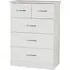 Mack Wooden Chest of 5 Drawers - White, Oak