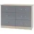 Mack Wooden Chest of 6 Drawers - Grey, Oak