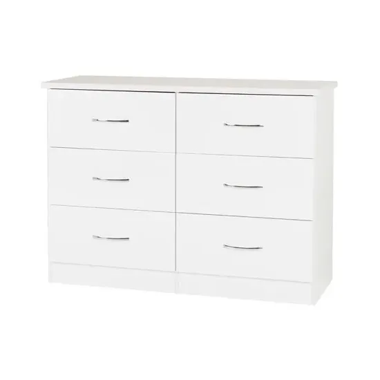 Mack Wooden Chest of 6 Drawers - White, Oak