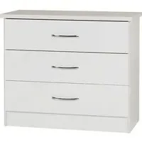 Mack Wooden Chest with 3 Drawers - White, Oak