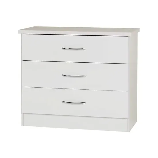 Mack Wooden Chest with 3 Drawers - White, Oak
