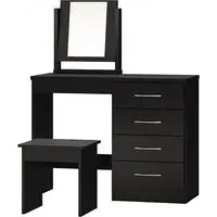 Mack Wooden Dressing Table Set - Black