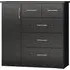 Mack Wooden Sideboard with 1 Door 5 Drawers - Black Gloss