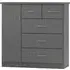 Mack Wooden Sideboard with 1 Door 5 Drawers - Grey