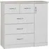 Mack Wooden Sideboard with 5 Drawers - White, Oak