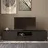 Macomb Large TV Stand with 2 Doors 1 Drawer - Black, Wood