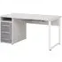 Macon Laptop Desk with 3 Glass Drawers - Platinum Grey