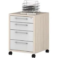 Macon Mobile Office Pedestal with 4 Drawers - Warm Maple