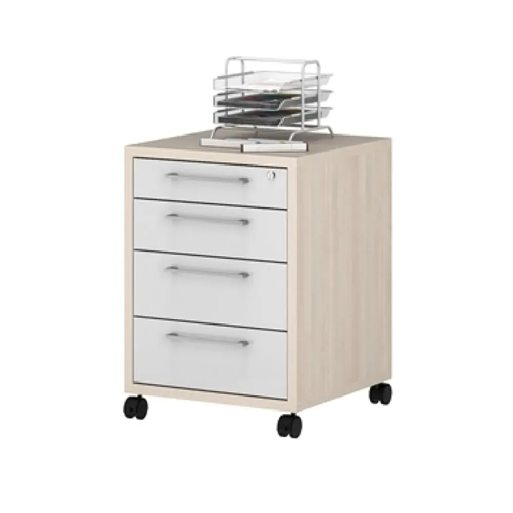 Macon Mobile Office Pedestal with 4 Drawers - Warm Maple image