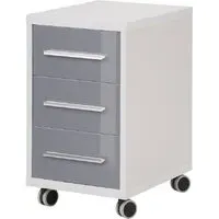 Macon Office Pedestal with 3 Glass Drawers - Grey