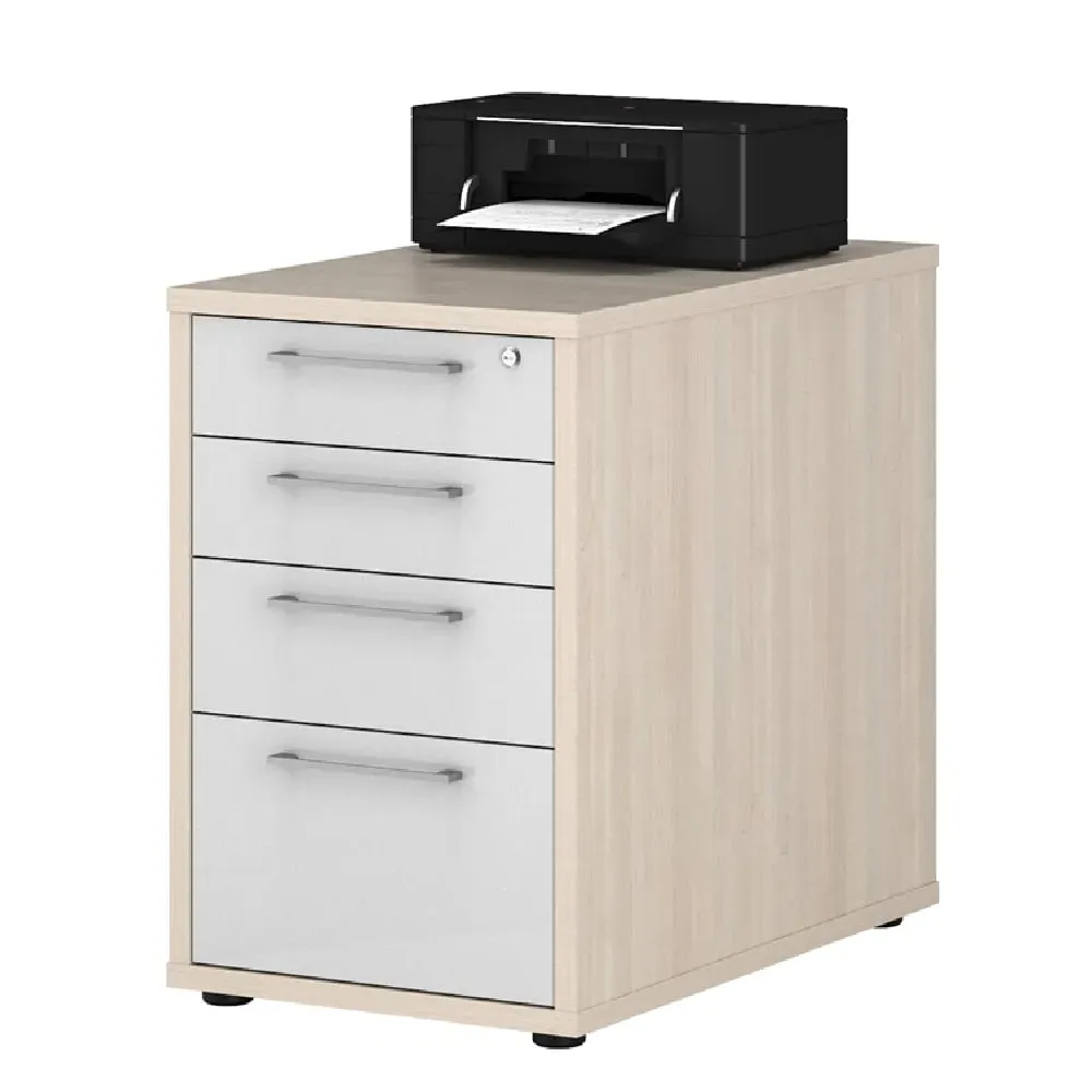 Macon Office Pedestal with 4 Drawers - Warm Maple