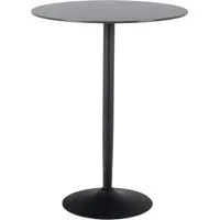Macon Round Bar Table with Steel Base - Black, Ceramic
