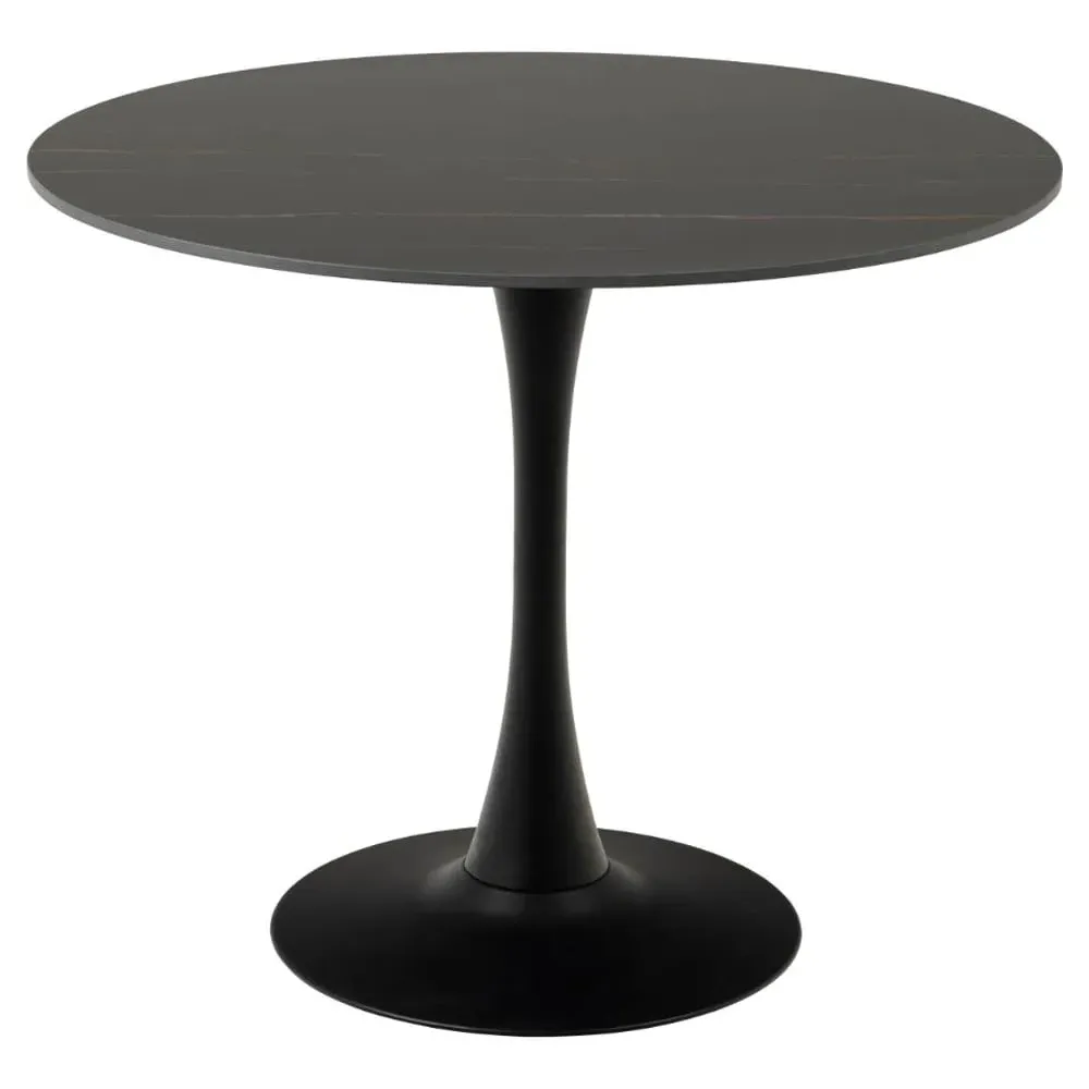 Macon Round Dining Table - Black, Ceramic image