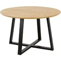 Macon Round Dining Table - White, Oak