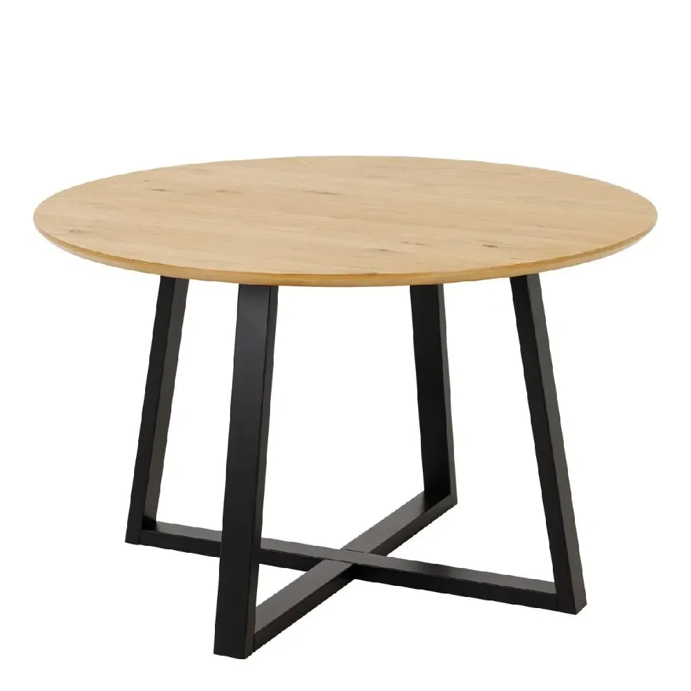 Macon Round Dining Table - White, Oak image